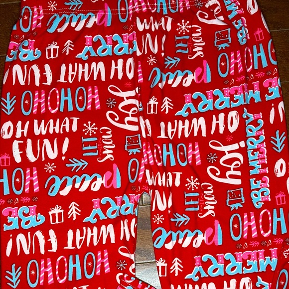 Merry Christmas Santa HoHo Holiday High Waist Red Leggings Small / Medium 4 - 10 - Picture 7 of 11